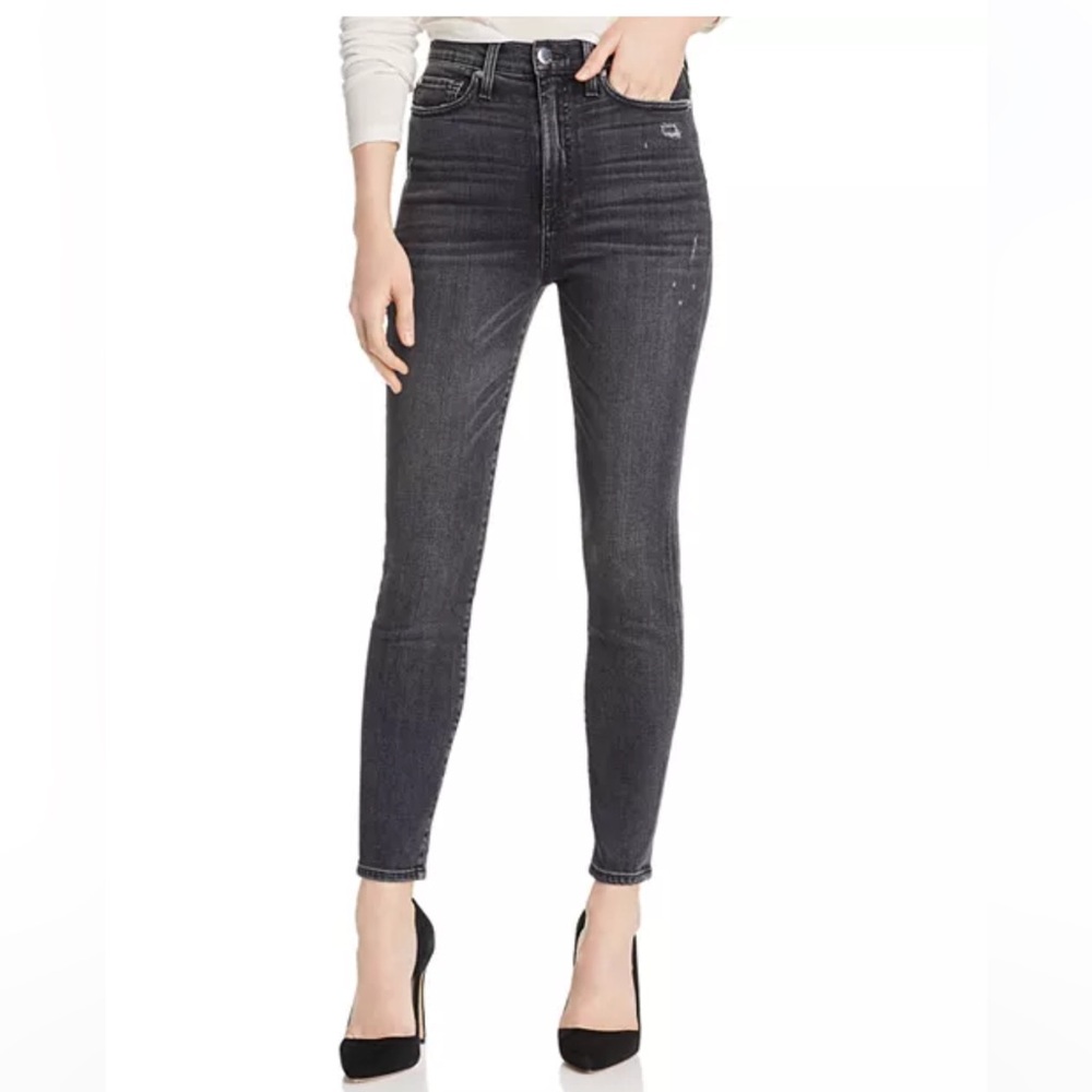Alice and Olivia Good High Rise Distressed Ankle Skinny